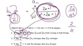 Video 2561 - Limit Comparison Test for Series - (2n+1)/(n^2-2n+1) - Example