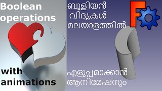 FreeCad Malayalam Tutorial|part 6 BOOLEAN OPERATIONS(CONCEPT) |FreeCad മലയാളത്തിൽ part 6