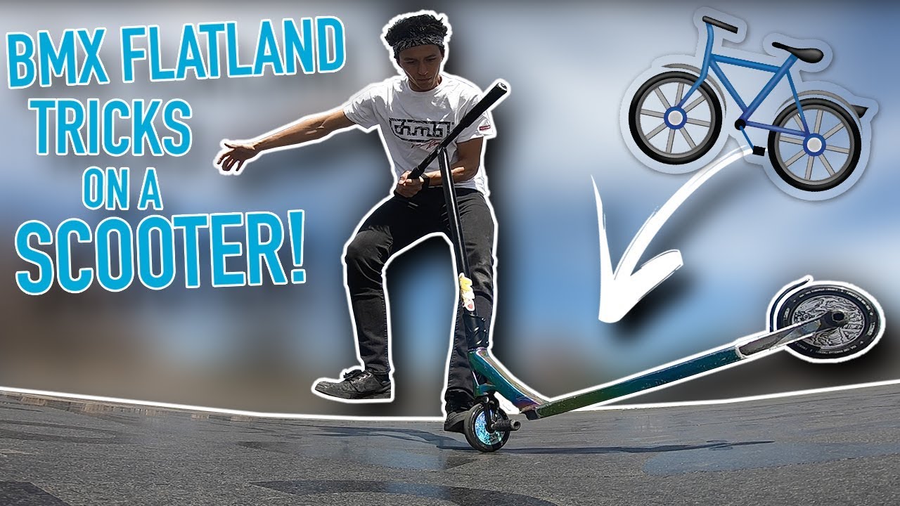 BMX TRICKS ON SCOOTER! reyes moronta