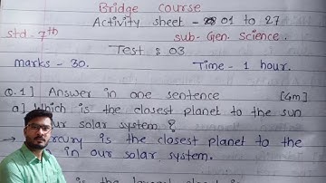 Bridge course test 3 class 7 general science complete activity sheet solution for English medium