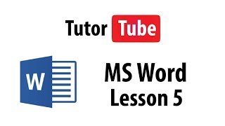 MS Word Tutorial - Lesson 5 - Saving Documents