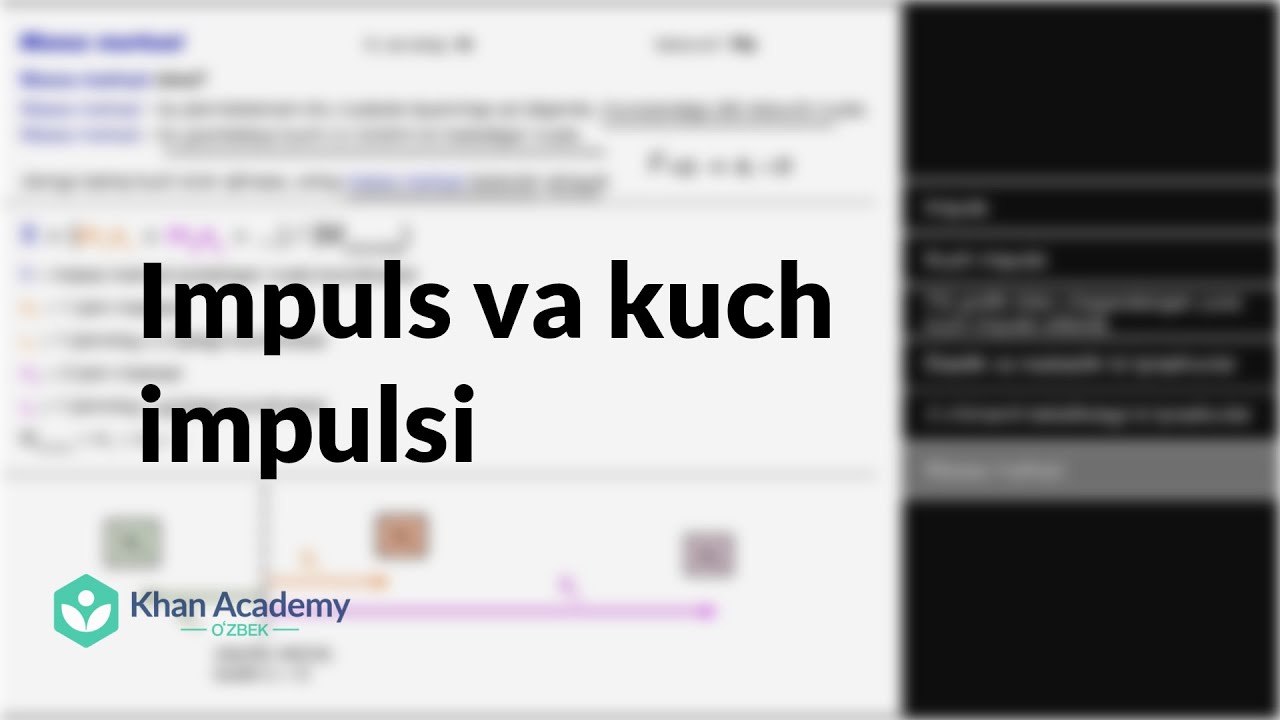 Impuls va kuch impulsi | Misol yechish| Fizika