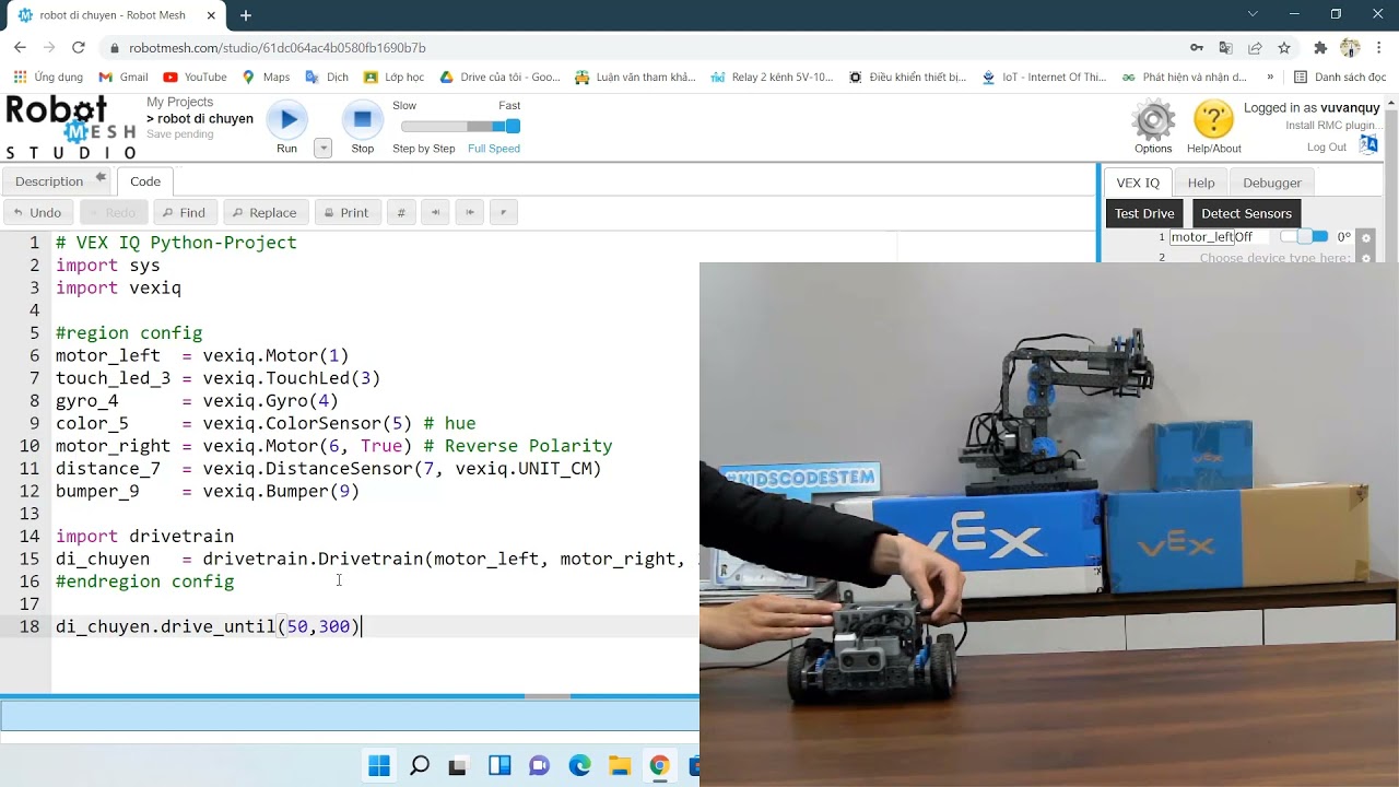 robot แปลว่า  2022 New  Bài 3.2: Lập trình robot VEX IQ di chuyển với Python (tiếp)