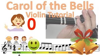 Carol of the bells (Ukrainian Christmas Carol) sheet music and easy violin tutorial Resimi