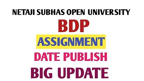 NSOU/ BDP STUDENTS/ ASSIGNMENT PUBLISH/ OFFICIAL NOTICE