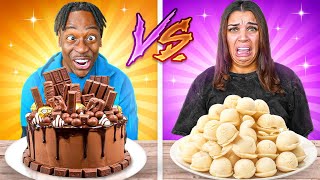 VANILLA VS CHOCOLATE FOOD CHALLENGE!