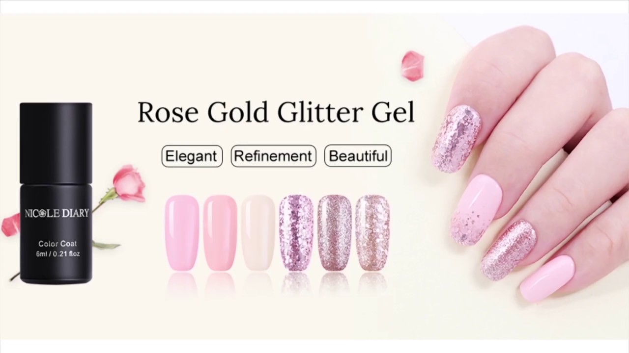 Nicole Diary Rose Gold Glitter Gel
