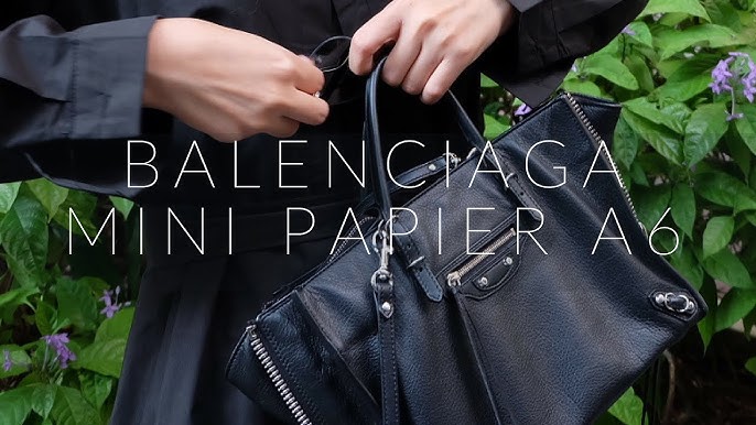 Balenciaga Blue Leather Mini Papier A4 Tote Balenciaga