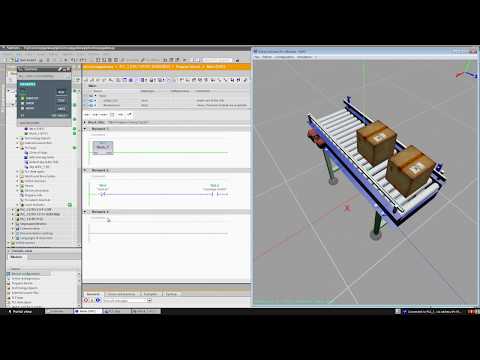 TIA Portal and PLCSIM : tutorial : simulation of a conveyor