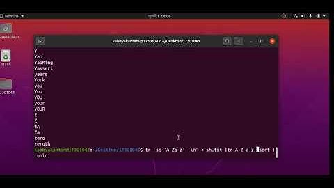CSE431 Assignment 1: Word Tokenization Using UNIX Command