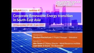 Solarplaza Webinar: Corporate Renewable Energy transition in South-East Asia