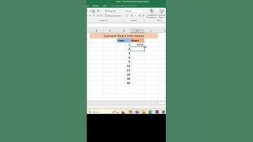 How to convert Years to Hours in Ms-excel? Excel Data entry 😄 #shorts #short #excel