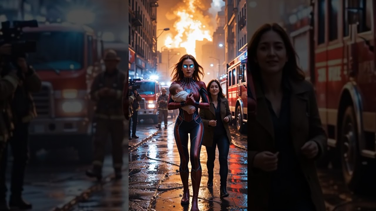 Spiderwoman Rescues Baby From Burning Building |  