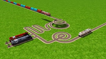 4️⃣ TRAINS CROSSING ROUND CIRCLES RAILROAD TRACKS SNAKE TRACKS ZIG ZAG TRACKS | Train Simulator Game