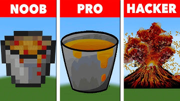 NOOB VS PRO VS HACKER Minecraft Pixel art Lava Bucket