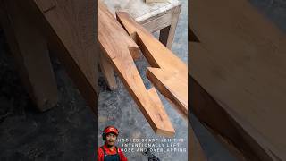 The Self-Locking Hooked Scarf Joint 🤯 #diy #woodworking