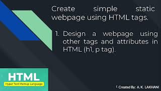Header h1 and paragpraph p tag in webpage using HTML