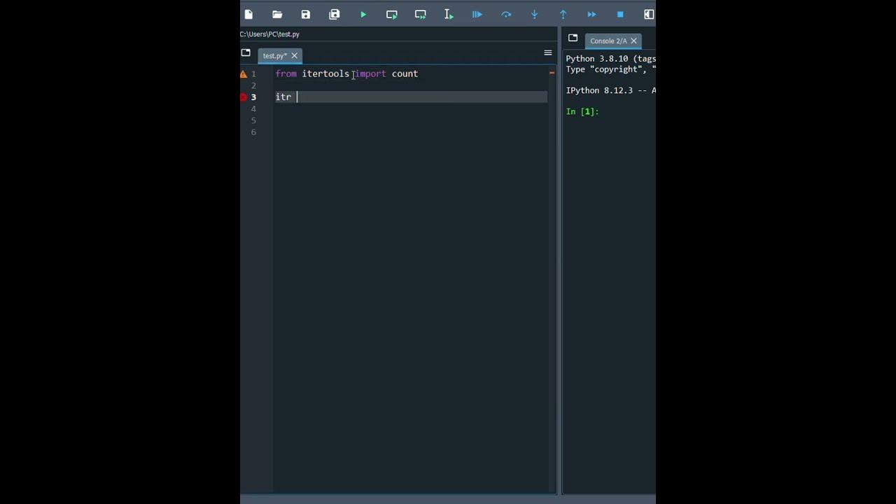 Python itertools count function usage explained with example phython