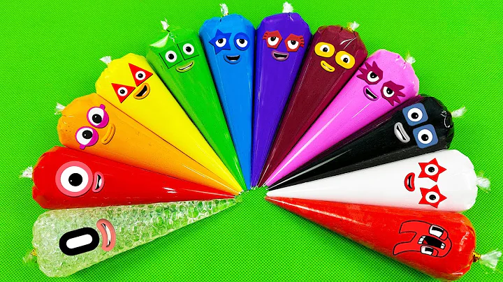 Numberblocks – Looking Rainbow Slime with Piping Bags! Satisfying Slime Videos, ASMR