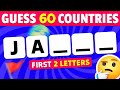 Guess the country by first 2 letters  country quiz