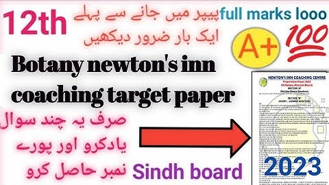 2nd year botany Target paper|newton