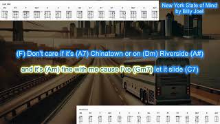 New York State of Mind (no capo) by Billy Joel play along with scrolling guitar chords and lyrics chords