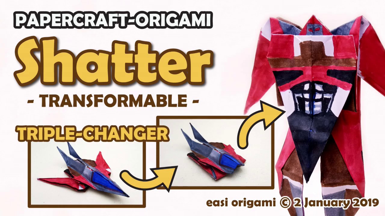 How to make a Papercraft, Origami Shatter (requires 1 straight cut ...