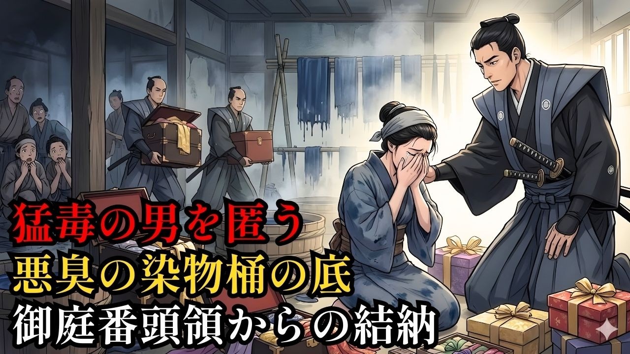 猛毒の男を臭い染物桶に隠した底辺娘 幕府御庭番の頭領から山積みの結納品を受け取り涙する. | 野談 | 伝説 | 昔話 | 説話 | 民話.