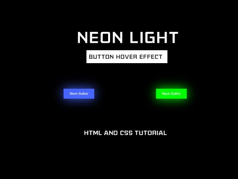 Neon Light Button Animation Effects on Hover