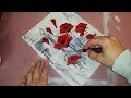 Easy Beginner Poppy Flowers Acrylic Painting