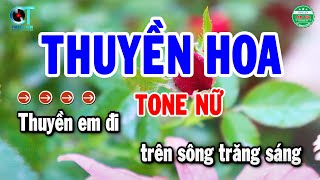 Karaoke Thuyền Hoa Tone Nữ Nhạc Sống Cha Cha Hay Nhất 2024 | Cẩm Tiên Organ