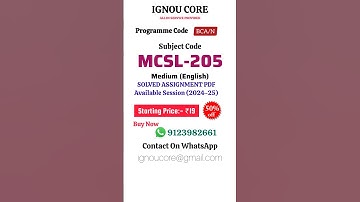 MCSL 205 Solved Assignment PDF 2024-25 in English, BCA program MCSL-205 Solved assignments