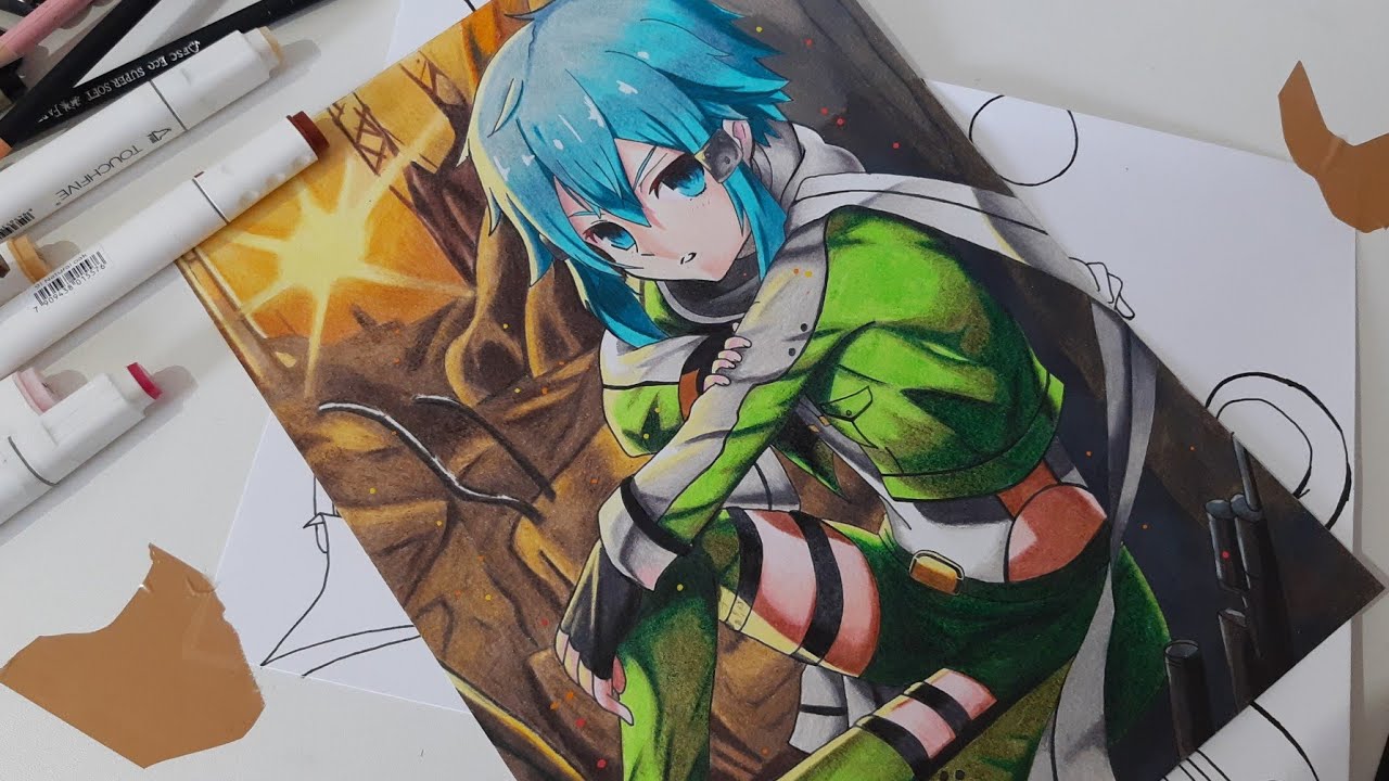 Speed Drawing - Sinon (Sword Art online II) 