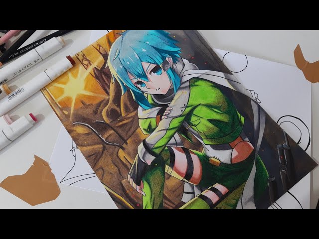 Anime illustration presentation Sinon #Animedraw — Steemit