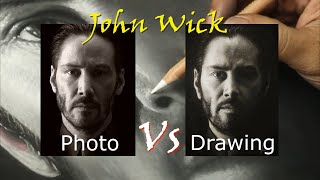 Step by Step How to Draw Keanu Reeves as John Wick 1 | Realistic Portrait Drawing with Detailed