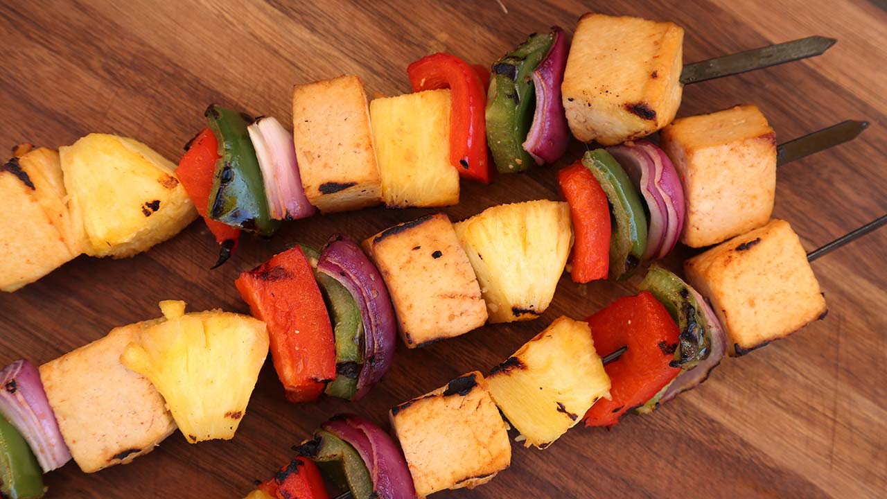 Spicy Pineapple Skewer Recipe | Vegetarian BBQ | The Domestic Geek