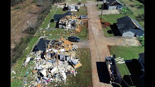 Drone video shows tornado damage to Alabama rental homes