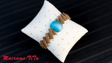 Macrame bracelet tutorial: DIY Zig Zag Macrame Bracelet with stone - ZIG ZAG Bracelet Pattern