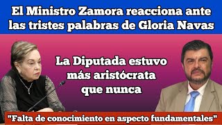 El Ministro Zamora reacciona Frente a la tristes palabras de Gloria Navas