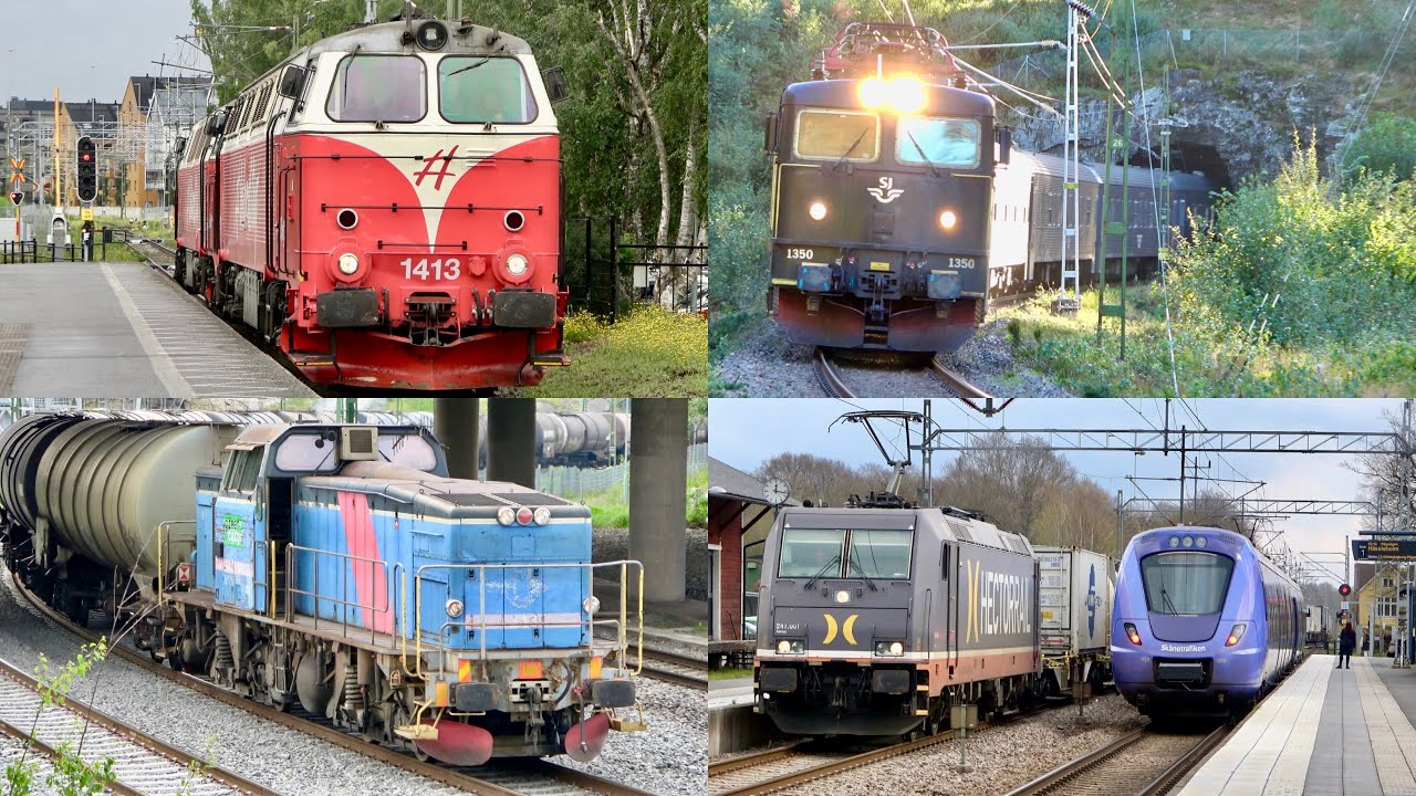 Svenska tåg som tutar del 6 / Compilation of Swedish train horns part 6