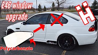 Why I got new rear windows on my E46 - HARD Motorsport polycarbonate race car rear window