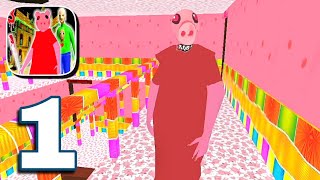 Scary Piggy Granny and Baldi Grandpa Horror Mod : Chapter 1 Gameplay Walkthrough Part 1 screenshot 3
