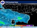 High Resolution Model Simulated Radar 1 PM SAT (1/14) to 1 AM SUN (1/15)