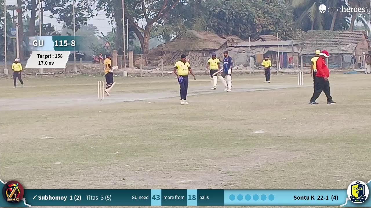 Excel XI vs Gunners live cricket match | Sportinova White Premium live - Bamanghata Cricket Academy