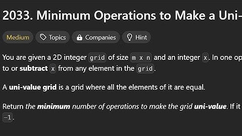 Minimum Operations to Make a Uni-Value Grid | Leetcode 2033 | Java Solution | C++ | Daily Problem