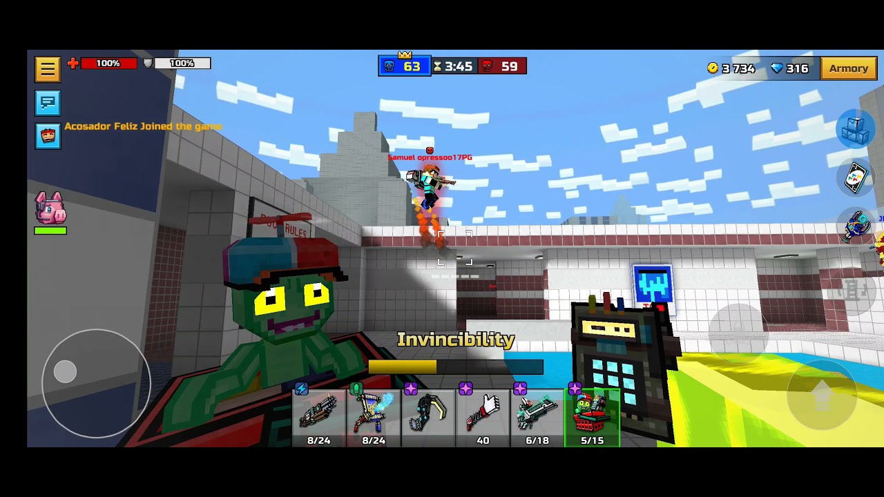 pixel gun 3d but testing the experimental rifle