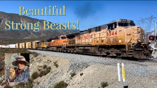 2 Powerful Manifest Trains Climb The Steep Cajon Grade. Doesn’t Get Better Than This! Dolby Vision