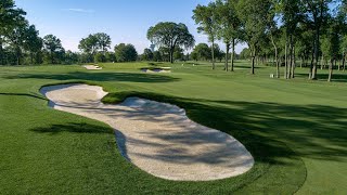 An aerial view of the fifth hole on west course at winged foot golf
club, host site 2020 u.s. open championship. in collaboration with
deloitte. t...