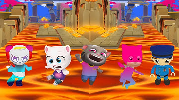 TAG WITH RYAAN VS GOLD RUN MIX RAINBOW CHARACTERS LAVA FALLS DOWN FUNNY GAMEPLAY