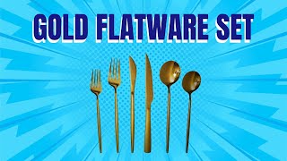Gold Polished Silverware Set, 48 Pcs, 8 People, Home Use